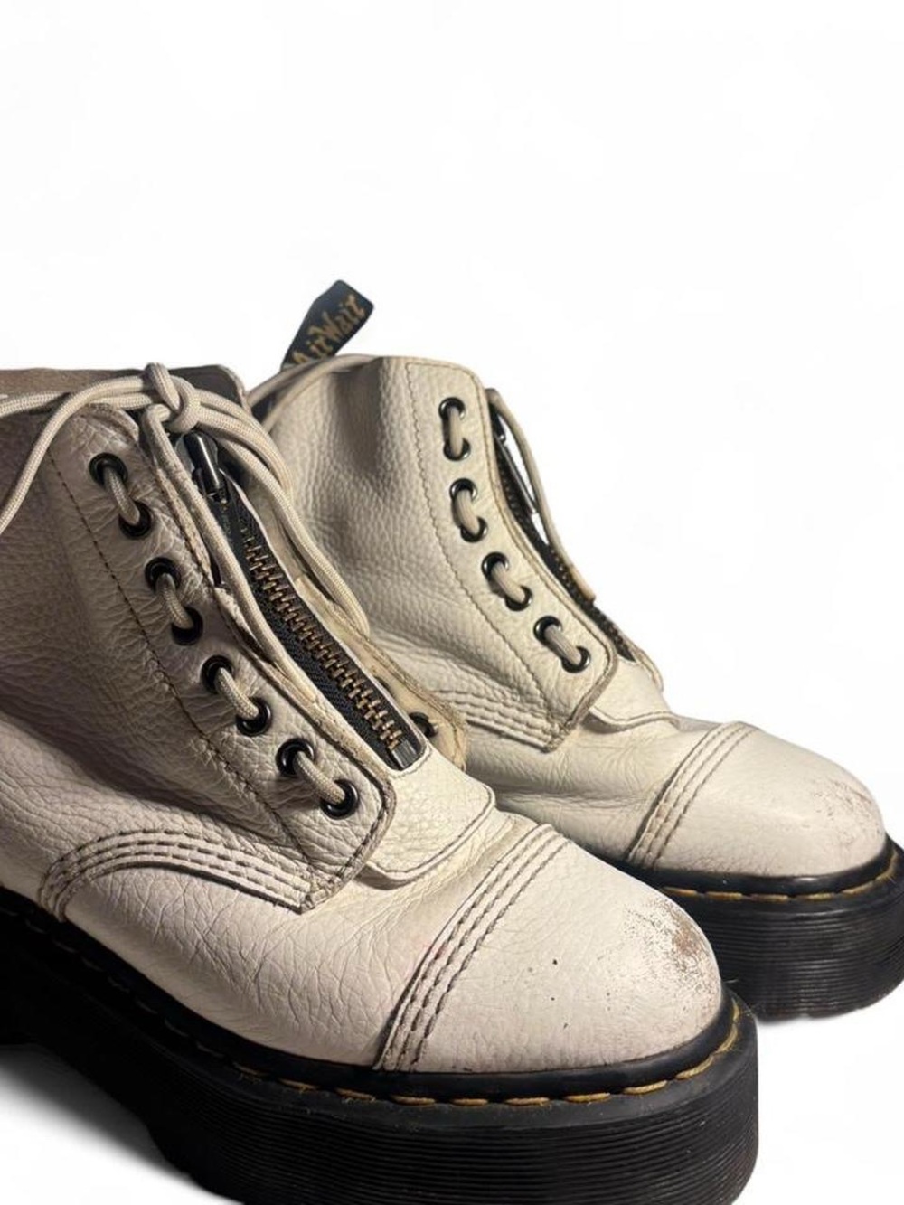 Doc Martins ~ White Sinclair Leather Platform Boots - Picture 2 of 6